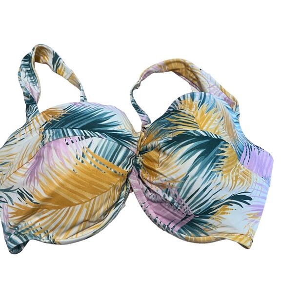 Shade & Shore Women's Palm Print Twist Front Bikini Top - Size 32C - NWT - Picture 8 of 8